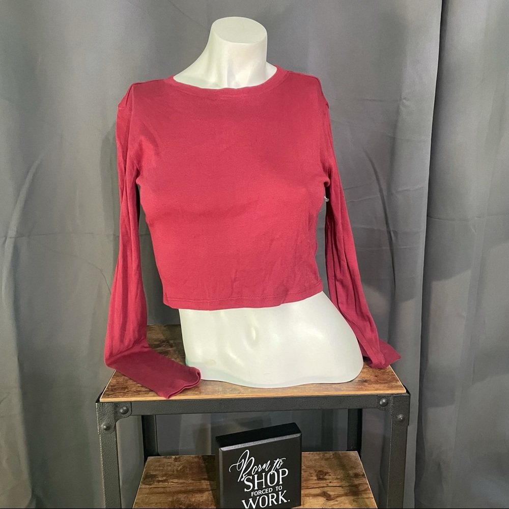 🆕 ABOUND Red Long Sleeve Crop Top XS